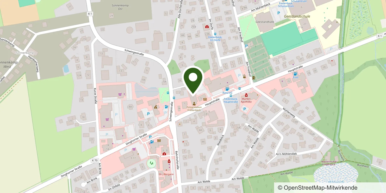 Karte: Standort Fredenbeck, Hauptstraße 3, 21717 Fredenbeck