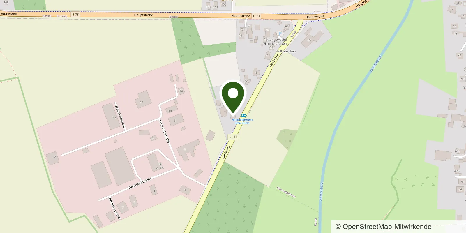 Karte: Standort Himmelpforten, Neukuhla 12, 21709 Himmelpforten