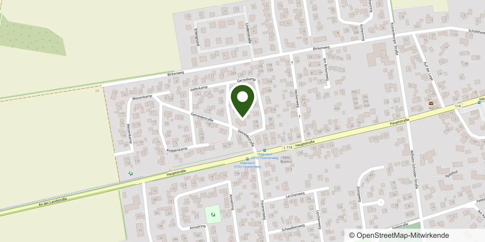 Karte: Standort Oldendorf, Getreidestraße 2, 21726 Oldendorf